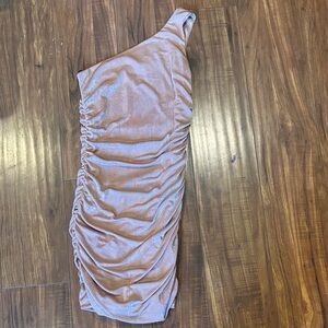 Forever 21 One-Shoulder Beige Dress